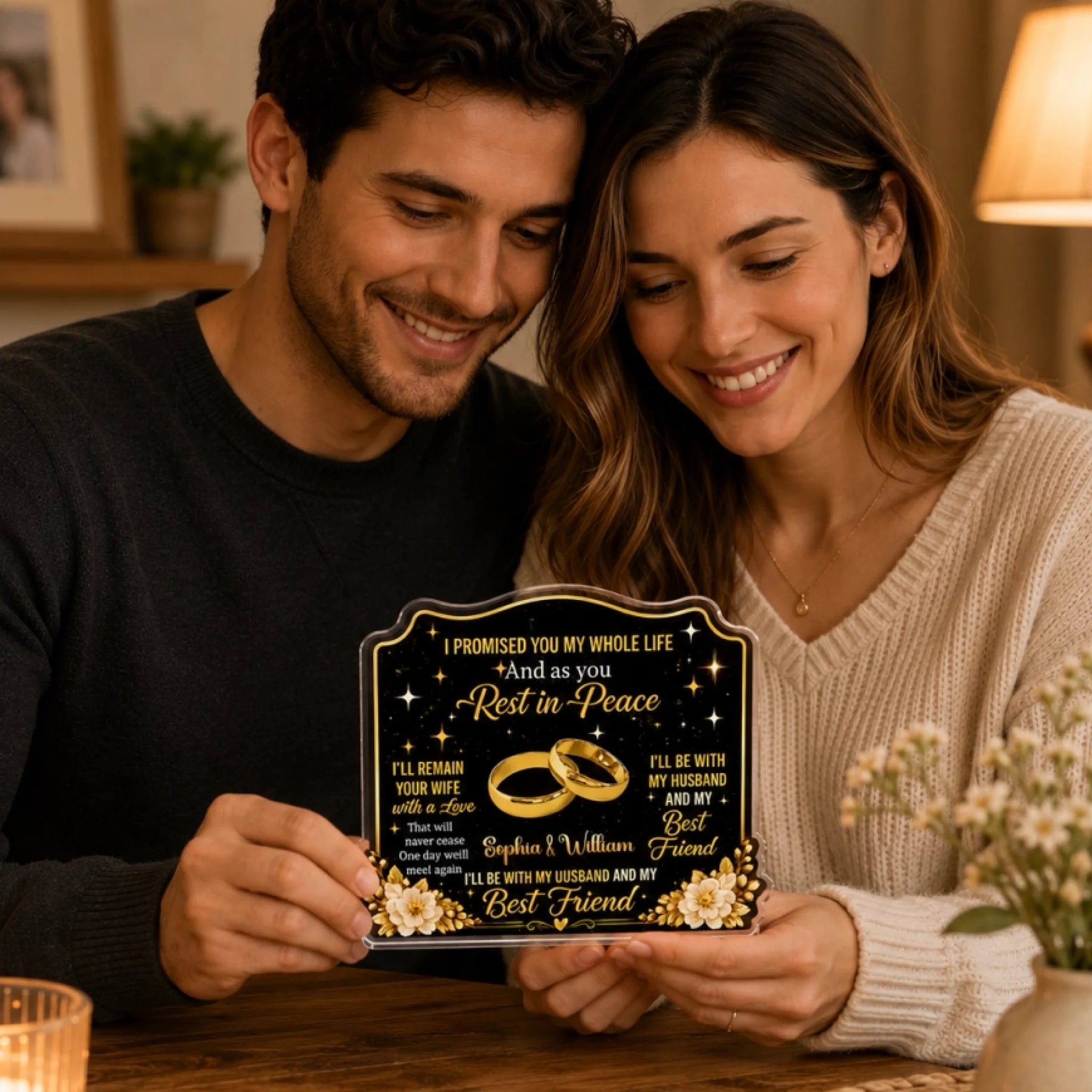 I Promised You My Whole Life Customized Acrylic Plaque - Personalized Name - Romantic Gift For Wife, Husband