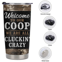 Welcome To Our Coop Customised Thermos Cup – Personalized Name - Gift For Dad, Husband, Grandpa