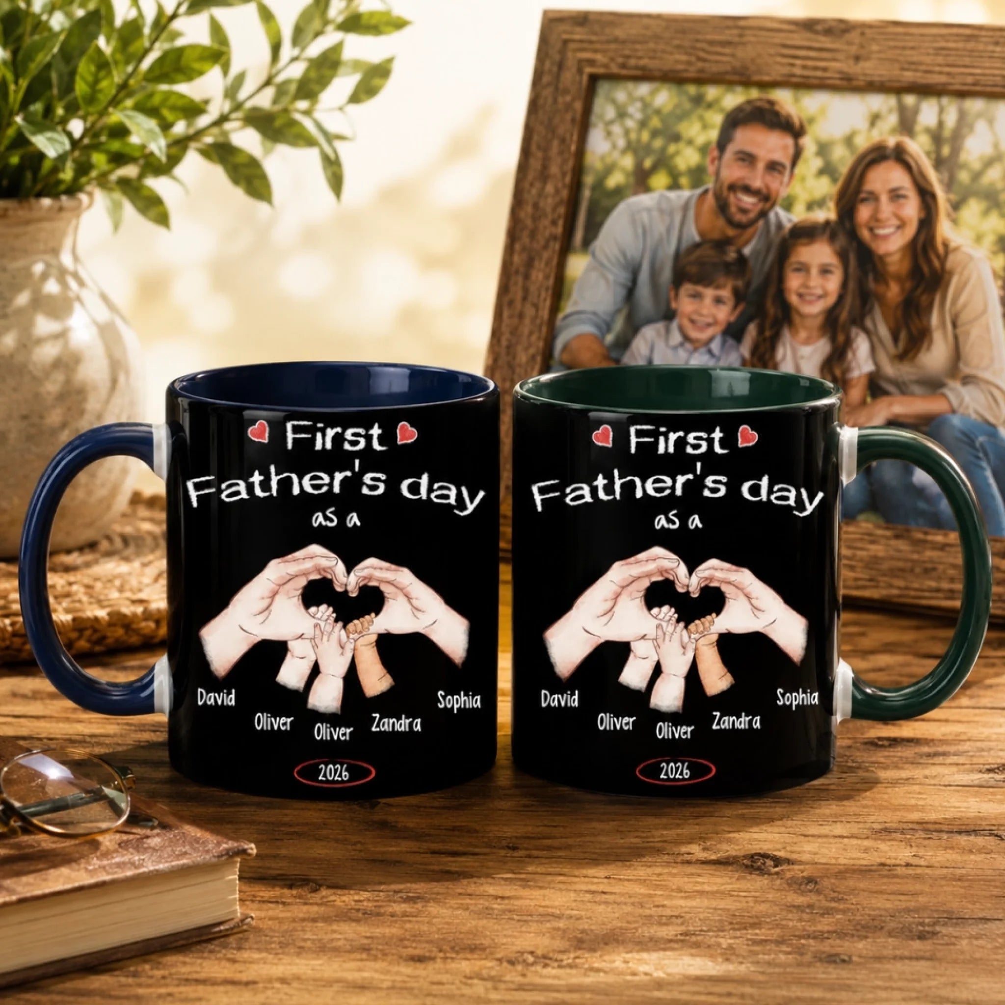 As A Family Of Three Customized Mug - Personalized Name - Father's Day Gift For Dad, Husband, Grandpa