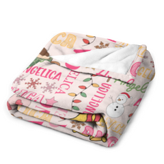 Santa Gifts - Personalized Name Custom Christmas Blankets - Christmas Gifts for the Family