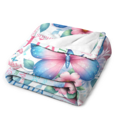 Custom Butterfly Blanket Name Personalized Baby Blanket - Gifts for Children Newborns