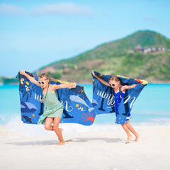 Lovely Undersea Summer Vacation - Personalized Beach Towel with Name