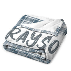 Free Shipping✈️Personalized Plaid Baby Neutral Name Blanket