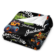 Custom Trucks Blanket - Personalized Multi-Font Name Blanket - A Gift For Friend,Child