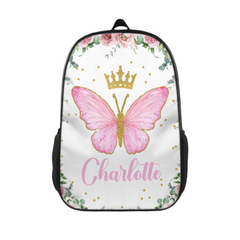 Personalized Custom Baby Girl Backpack - Baby Girl Name Butterfly Receiving Backpack