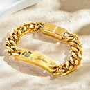 Custom Engraved Men's Bracelet Stainless Steel Photo Vintage Bracelet Jewelry Father's Day Gifts-Gold