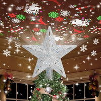 Christmas Tree Topper Star Lighted With 6 Projection Modes Christmas Star Tree Topper With Led Rotating Lights Gold Tree Topper