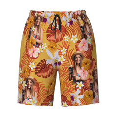 Custom Human Photo Summer Tropical Beach Short For Men