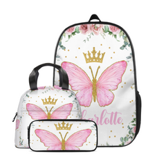 Personalized Custom Baby Girl Backpack - Baby Girl Name Butterfly Receiving Backpack