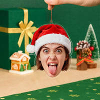 Custom Photo Personalized Head Acrylic Christmas Ornament Personalized Holiday Gift