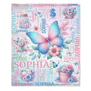 Custom Butterfly Blanket Name Personalized Baby Blanket - Gifts for Children Newborns - Joliny