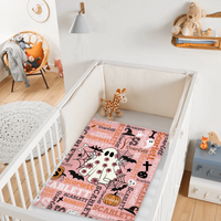 Cute Pink Ghost - Halloween Name Custom Personalized Decorative Blanket - Gift for Girls and Boys - Joliny