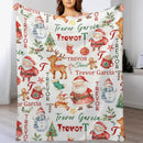 Name Custom Personalized Santa Claus Reindeer Snowman Christmas Blanket Home Decor Christmas Gifts For Kids Family Friends - Joliny