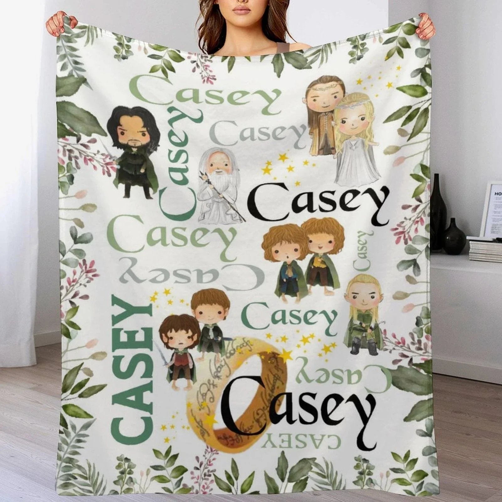 Name Customized Finger Rings Blanket Gifts for Kids
