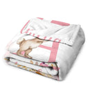 Personalized Baby Blanket with Name, Pink Bunny - Joliny