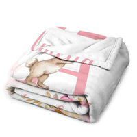 Personalized Baby Blanket with Name, Pink Bunny - Joliny