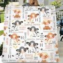 Personalized Black Brown Calf Name Blanket - Joliny