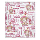 Personalized Blue And Pink Bear Cloud Name Blanket - Joliny