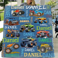 Personalized Blue Off-Road Truck Blanket - Joliny