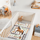 Personalized Brown Horse Denim Customized Name Blanket - Joliny