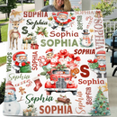 Personalized Children's Christmas Blanket - Cute Santa Claus Snowman Blanket - Christmas Gift for Family - Joliny