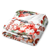 Personalized Children's Christmas Blanket - Cute Santa Claus Snowman Blanket - Christmas Gift for Family - Joliny