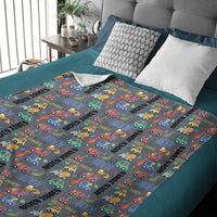 Personalized Custom Name Blanket - Mini Dinosaur Car - Joliny