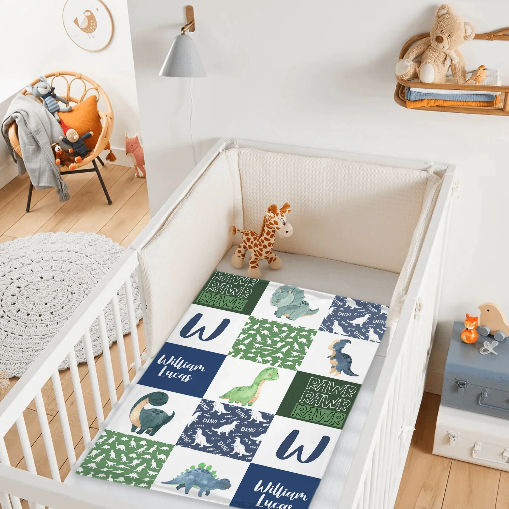 Personalized Dinosaur Cub Name Blanket - Joliny