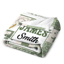 Personalized Green Purple Dinosaur Baby Blanket - Joliny