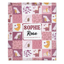 Personalized Green Purple Dinosaur Baby Blanket - Joliny