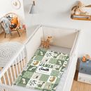 Personalized Green Purple Dinosaur Baby Blanket - Joliny
