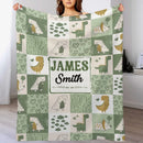 Personalized Green Purple Dinosaur Baby Blanket - Joliny