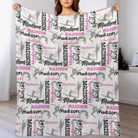 Personalized Gymnastics Blanket, Custom Girl Name - Joliny