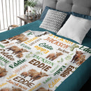Personalized Highland Bull Calf And Leaf Name Blanket - Joliny