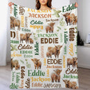 Personalized Highland Bull Calf And Leaf Name Blanket - Joliny