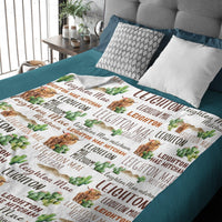 Personalized Highland Cow Cactus Sand Pile Name Blanket - Joliny