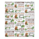 Personalized Highland Cow Cactus Sand Pile Name Blanket - Joliny