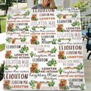 Personalized Highland Cow Cactus Sand Pile Name Blanket - Joliny