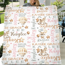 Personalized Trojan Bear Hot Air Balloon Name Blanket, Custom Newborn Gift - Joliny
