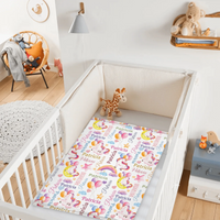 Personalized Unicorn Blanket for Baby Girl, Custom Name Rainbow Balloon Pattern Throw - Joliny