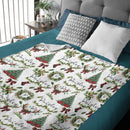 Christmas Wreath Customized Baby Blanket - Personalized Name Christmas Wishes Warm Flannel Blanket - Christmas Gift For Baby,Child - Joliny