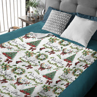 Christmas Wreath Customized Baby Blanket - Personalized Name Christmas Wishes Warm Flannel Blanket - Christmas Gift For Baby,Child - Joliny