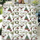 Christmas Wreath Customized Baby Blanket - Personalized Name Christmas Wishes Warm Flannel Blanket - Christmas Gift For Baby,Child - Joliny