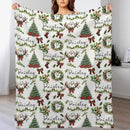 Christmas Wreath Customized Baby Blanket - Personalized Name Christmas Wishes Warm Flannel Blanket - Christmas Gift For Baby,Child - Joliny