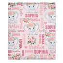 Custom Elephant Baby Blanket - Elephant Pattern Personalized Name Pink Blanket - A Gift For Child,Baby - Joliny