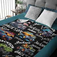 Custom Trucks Blanket - Personalized Multi-Font Name Blanket - A Gift For Friend,Child - Joliny