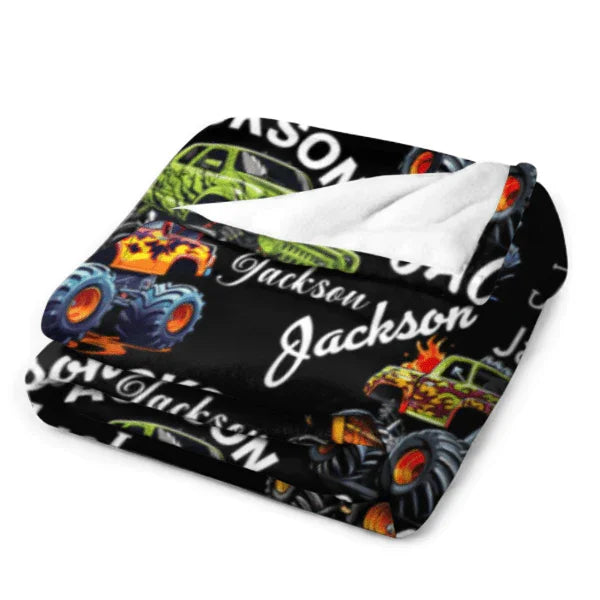 Custom Trucks Blanket - Personalized Multi-Font Name Blanket - A Gift For Friend,Child - Joliny