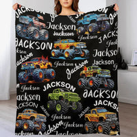 Custom Trucks Blanket - Personalized Multi-Font Name Blanket - A Gift For Friend,Child - Joliny