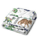 Customised Dinosaur Pattern Blanket - Personalised Name Dinosaur Blanket - A Gift For Child,Baby,Friend - Joliny
