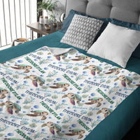 Customised Turtle Pattern Blanket - Personalised Name Turtle Blanket - A Gift For Child,Newborns - Joliny